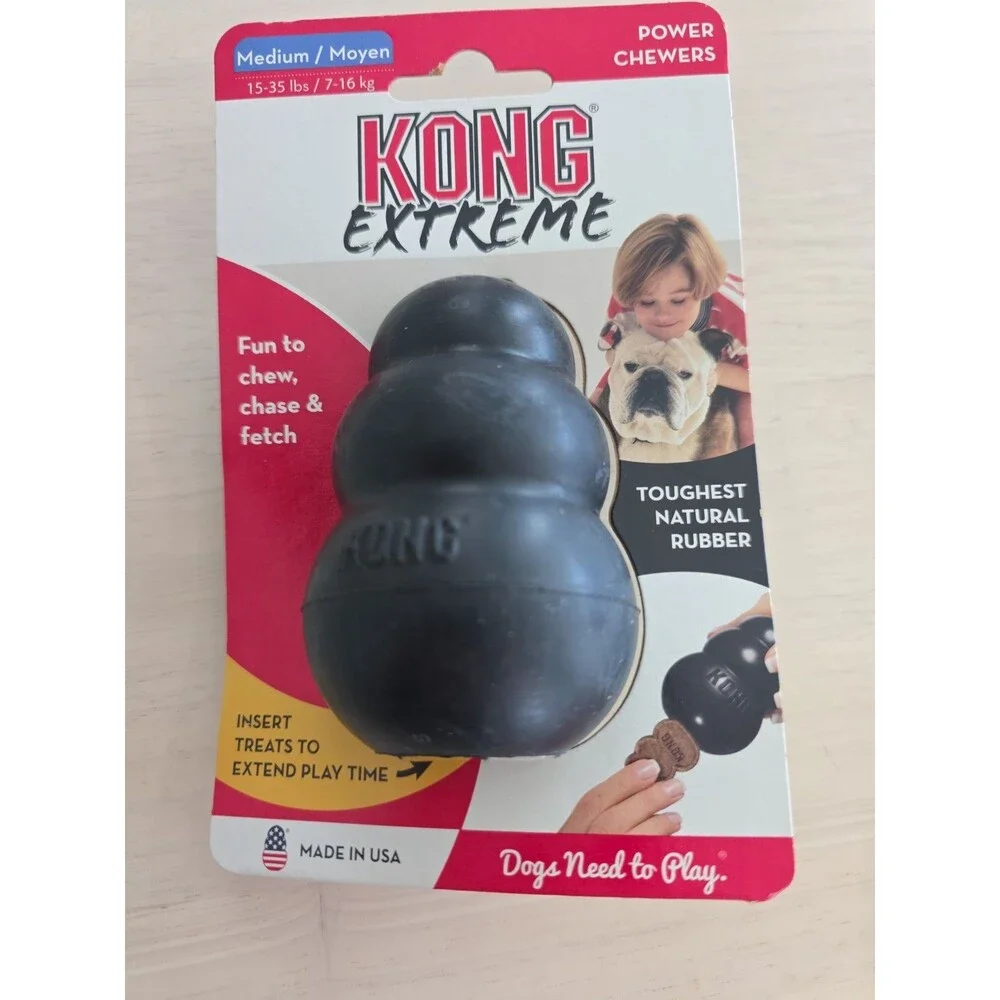 KONG Extreme K2E Dog Rubber Toy W Treat Compartment Medium New